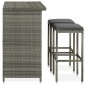 vidaXL 3-tlg. Bar Set Poly Rattan Grau vidaXL 3-tlg. Bar Set Poly Rattan Grau