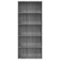vidaXL Bücherregal 5 Fächer Grau Sonoma 80x30x189 cm Holzwerkstoff vidaXL Bücherregal 5 Fächer Grau Sonoma 80x30x189 cm Holzwerkstoff