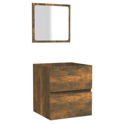 vidaXL Badschrank mit Spiegel Räuchereiche Holzwerkstoff