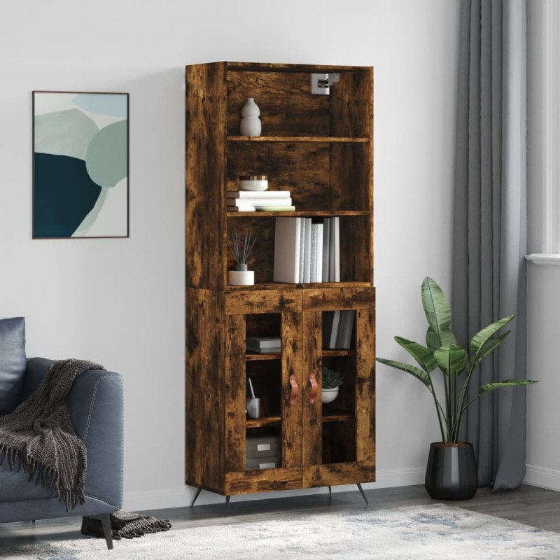 vidaXL Highboard Räuchereiche 69,5x34x180 cm Holzwerkstoff vidaXL Highboard Räuchereiche 69,5x34x180 cm Holzwerkstoff