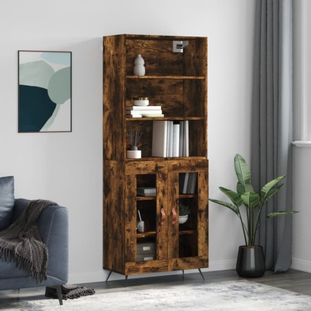 vidaXL Highboard Räuchereiche 69,5x34x180 cm Holzwerkstoff