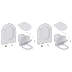 vidaXL Toilettensitze mit Absenkautomatik 2 Stk. Kunststoff Weiß