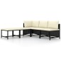 vidaXL 5-tlg. Garten-Sofagarnitur mit Auflagen Schwarz Poly Rattan vidaXL 5-tlg. Garten-Sofagarnitur mit Auflagen Schwarz Poly Rattan