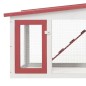 vidaXL Großer Kaninchenstall Rot und Weiß 204x45x85 cm Holz vidaXL Großer Kaninchenstall Rot und Weiß 204x45x85 cm Holz