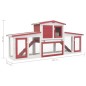 vidaXL Großer Kaninchenstall Rot und Weiß 204x45x85 cm Holz vidaXL Großer Kaninchenstall Rot und Weiß 204x45x85 cm Holz