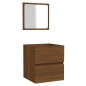 vidaXL Badschrank mit Spiegel Braun Eichen-Optik Holzwerkstoff vidaXL Badschrank mit Spiegel Braun Eichen-Optik Holzwerkstoff