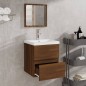 vidaXL Badschrank mit Spiegel Braun Eichen-Optik Holzwerkstoff vidaXL Badschrank mit Spiegel Braun Eichen-Optik Holzwerkstoff