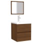 vidaXL Badschrank mit Spiegel Braun Eichen-Optik Holzwerkstoff vidaXL Badschrank mit Spiegel Braun Eichen-Optik Holzwerkstoff