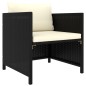 4-tlg. Garten-Sofagarnitur mit Auflagen Schwarz Poly Rattan 4-tlg. Garten-Sofagarnitur mit Auflagen Schwarz Poly Rattan
