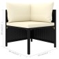 4-tlg. Garten-Sofagarnitur mit Auflagen Schwarz Poly Rattan 4-tlg. Garten-Sofagarnitur mit Auflagen Schwarz Poly Rattan