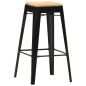 vidaXL Barhocker 2 Stk. Schwarz Mango Massivholz vidaXL Barhocker 2 Stk. Schwarz Mango Massivholz