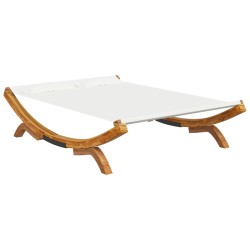 vidaXL Sonnenliege 165x188,5x46 cm Bugholz Massiv Creme