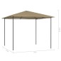 vidaXL Pavillon 3x3x2,6 m Taupe 160 g/m² vidaXL Pavillon 3x3x2,6 m Taupe 160 g/m²