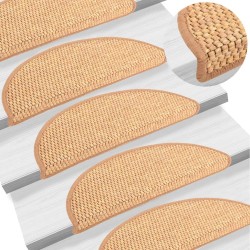 vidaXL Treppenmatten Selbstklebend Sisal-Optik 15Stk. 56x17x3cm Orange