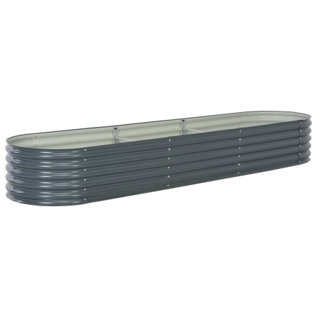 vidaXL Garten-Hochbeet 320x80x44 cm Verzinkter Stahl Grau