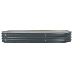 vidaXL Garten-Hochbeet 320x80x44 cm Verzinkter Stahl Grau