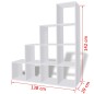 vidaXL Treppenregal Bücherregal 142 cm Weiß vidaXL Treppenregal Bücherregal 142 cm Weiß