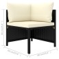 4-Sitzer-Gartensofa mit Auflagen Schwarz Poly Rattan 4-Sitzer-Gartensofa mit Auflagen Schwarz Poly Rattan