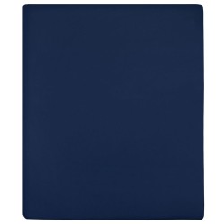 vidaXL Spannbettlaken 2 Stk. Jersey Marineblau 160x200 cm Baumwolle