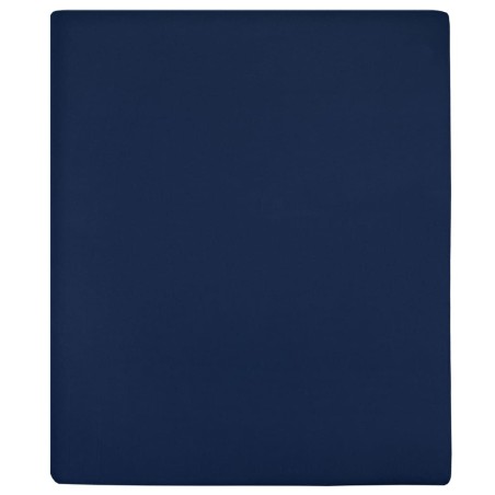 vidaXL Spannbettlaken 2 Stk. Jersey Marineblau 160x200 cm Baumwolle