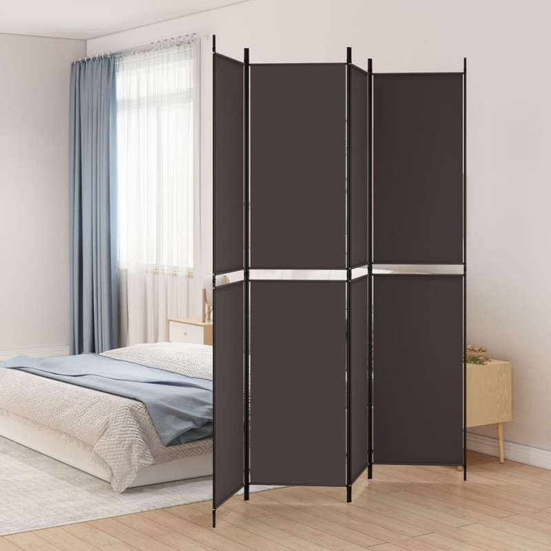 vidaXL 4-tlg. Paravent Braun 200x220 cm Stoff vidaXL 4-tlg. Paravent Braun 200x220 cm Stoff