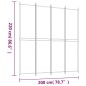 vidaXL 4-tlg. Paravent Braun 200x220 cm Stoff vidaXL 4-tlg. Paravent Braun 200x220 cm Stoff