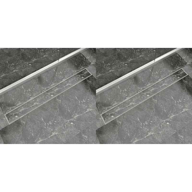 vidaXL Lineare Duschrinnen 2 Stk. 1030 x 140 mm Edelstahl vidaXL Lineare Duschrinnen 2 Stk. 1030 x 140 mm Edelstahl