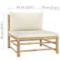 vidaXL 3-tlg. Garten-Lounge-Set mit Kissen Bambus vidaXL 3-tlg. Garten-Lounge-Set mit Kissen Bambus