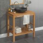vidaXL Waschtisch Massivholz Teak mit Waschbecken Marmor Schwarz vidaXL Waschtisch Massivholz Teak mit Waschbecken Marmor Schwarz