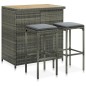 3-tlg. Bar Set Poly Rattan Grau 3-tlg. Bar Set Poly Rattan Grau