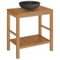 vidaXL Waschtisch Massivholz Teak mit Waschbecken Marmor Schwarz vidaXL Waschtisch Massivholz Teak mit Waschbecken Marmor Schwarz