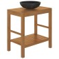 vidaXL Waschtisch Massivholz Teak mit Waschbecken Marmor Schwarz vidaXL Waschtisch Massivholz Teak mit Waschbecken Marmor Schwarz