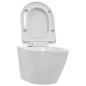 vidaXL Wand-WC ohne Spülrand Keramik Weiß vidaXL Wand-WC ohne Spülrand Keramik Weiß