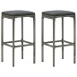 3-tlg. Bar Set Poly Rattan Grau 3-tlg. Bar Set Poly Rattan Grau