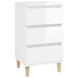 vidaXL Nachttisch Hochglanz-Weiß 40x35x70 cm Holzwerkstoff