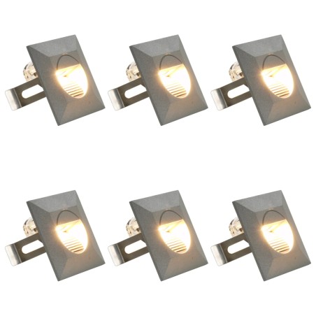 vidaXL Außenwandleuchten 6 Stk. LED 5 W Silbern Quadratisch