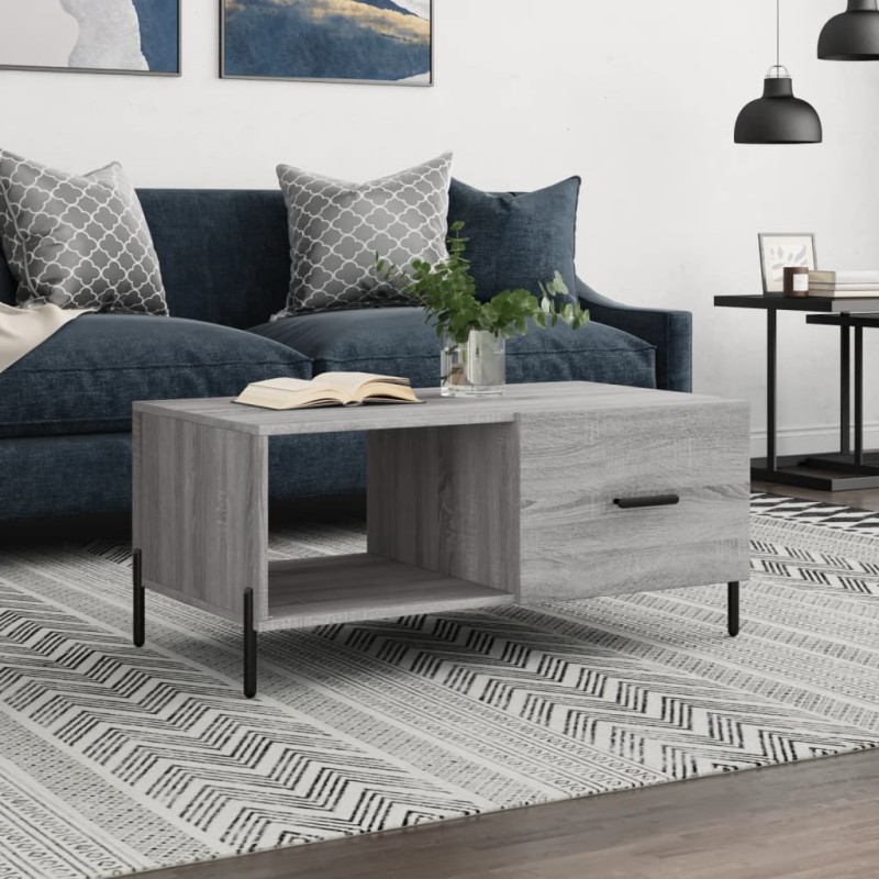 vidaXL Couchtisch Grau Sonoma 90x50x40 cm Holzwerkstoff vidaXL Couchtisch Grau Sonoma 90x50x40 cm Holzwerkstoff