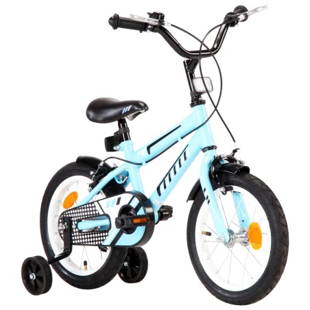 vidaXL Kinderfahrrad 14 Zoll Schwarz und Blau