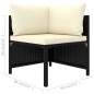 3-tlg. Garten-Sofagarnitur mit Auflagen Schwarz Poly Rattan 3-tlg. Garten-Sofagarnitur mit Auflagen Schwarz Poly Rattan