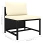 3-tlg. Garten-Sofagarnitur mit Auflagen Schwarz Poly Rattan 3-tlg. Garten-Sofagarnitur mit Auflagen Schwarz Poly Rattan