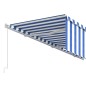 vidaXL Gelenkarmmarkise mit Rollo 6x3 m Blau & Weiß vidaXL Gelenkarmmarkise mit Rollo 6x3 m Blau & Weiß