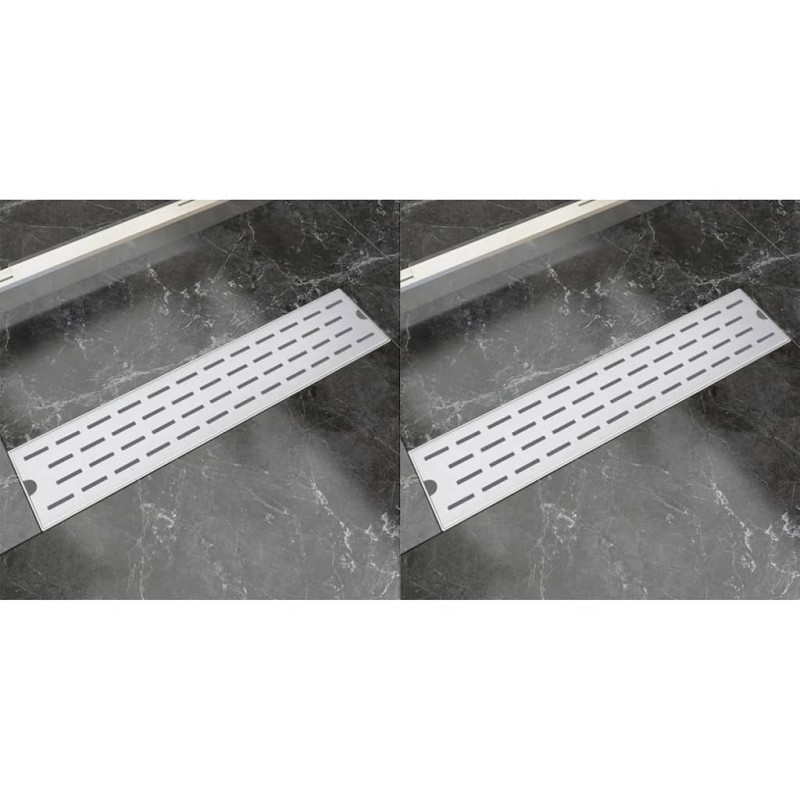 vidaXL Lineare Duschrinnen 2 Stk. Linien 530 x 140 mm Edelstahl vidaXL Lineare Duschrinnen 2 Stk. Linien 530 x 140 mm Edelstahl