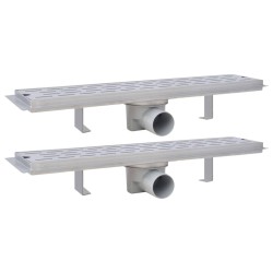 vidaXL Lineare Duschrinnen 2 Stk. Linien 530 x 140 mm Edelstahl