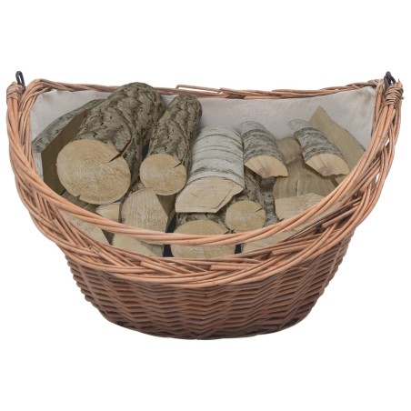 vidaXL Holzkorb mit Tragegriff 60 x 44 x 55 cm Natur Weide   
