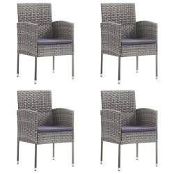 Gartenstühle 4 Stk. Poly Rattan Anthrazit