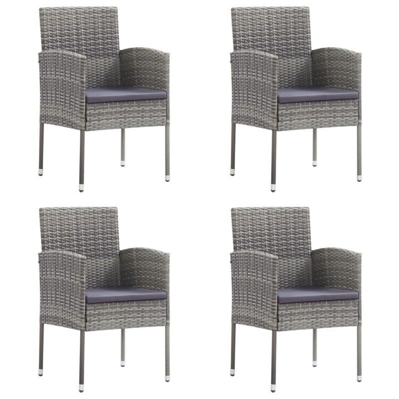 Gartenstühle 4 Stk. Poly Rattan Anthrazit Gartenstühle 4 Stk. Poly Rattan Anthrazit