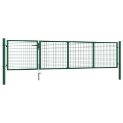 vidaXL Gartentor Stahl 350 x 75 cm Grün