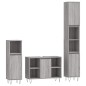 vidaXL 3-tlg. Badmöbel-Set Grau Sonoma Holzwerkstoff vidaXL 3-tlg. Badmöbel-Set Grau Sonoma Holzwerkstoff