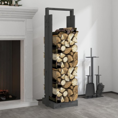 vidaXL Kaminholzhalter Grau 33,5x30x110 cm Massivholz Kiefer