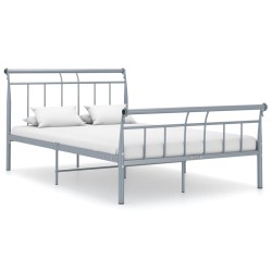 vidaXL Bettgestell Grau Metall 120x200 cm